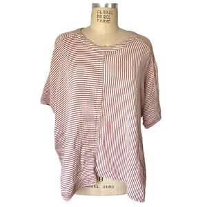 Oddbird Hayal Tunic Top in Rose Striped Size Medium/ Large